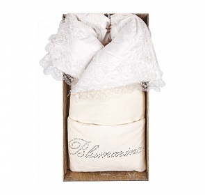 Комплект на выписку из серии ПД-704 с конвертом и костюмом, цвет – молочный (Мой Ангелок, 00-0008079 _розовый)